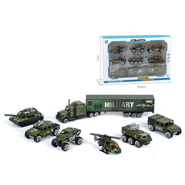 Katonai jármű szett kamionnal 7db-os készlet