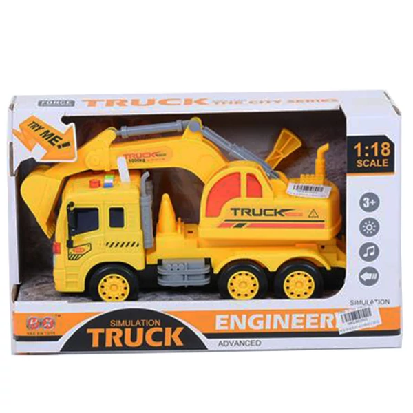 Darus teherautó markolófejjel 1:18-as méretarányban fény és hang effektekkel