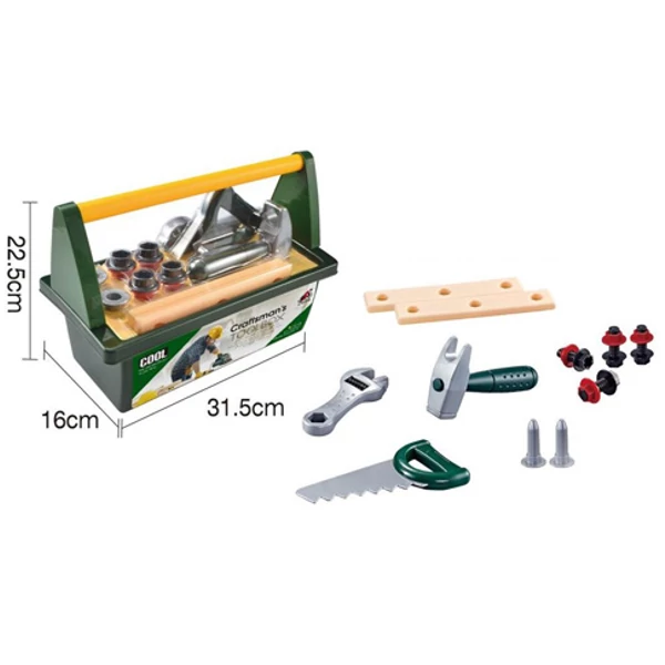 Barkácsszett ládában fűrésszel és kiegészítőkkel