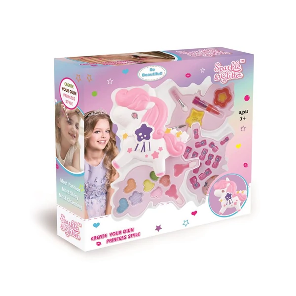 Sparkle & Glitter póni alakú emeletes sminkpaletta játékszett