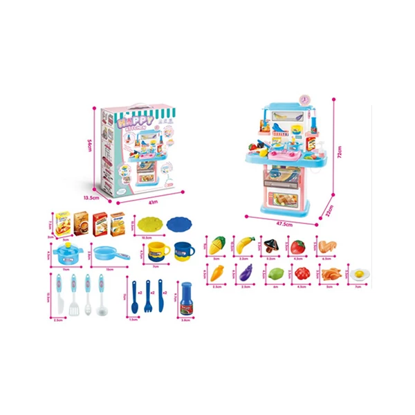 Happy Kitchen játékkonyha kiegészítőkkel 72x22x47,5cm