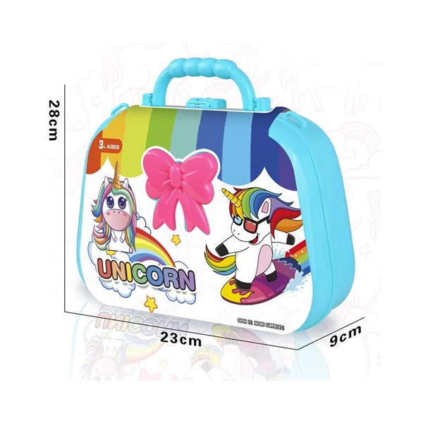 Unikornisos pink fésülködő asztalka kiegészítőkkel 23x28x9cm