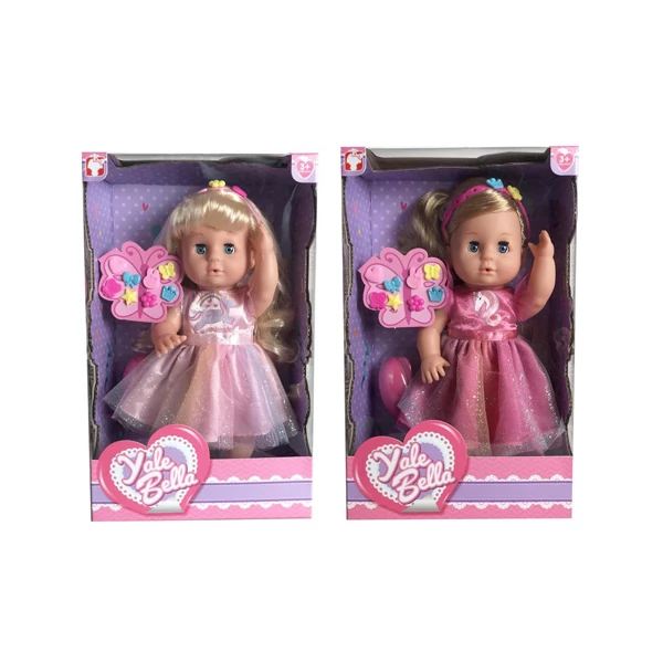 Pisilős hajas baba kétféle változatban kiegészítőkkel 30cm