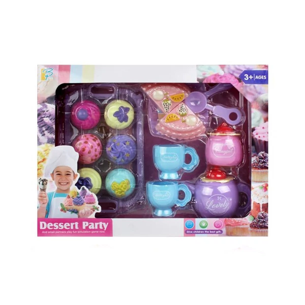 Műanyag tea és sütemény szett kiegészítőkkel