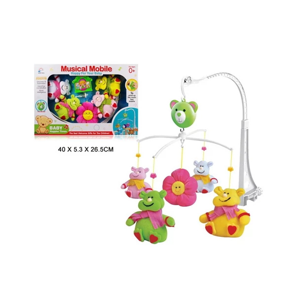 Színes állatos felhúzható kiságyforgó