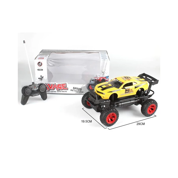 RC Sárga Off-Road távirányítós Camaro izomautó fénnyel 27 MHz 1/14