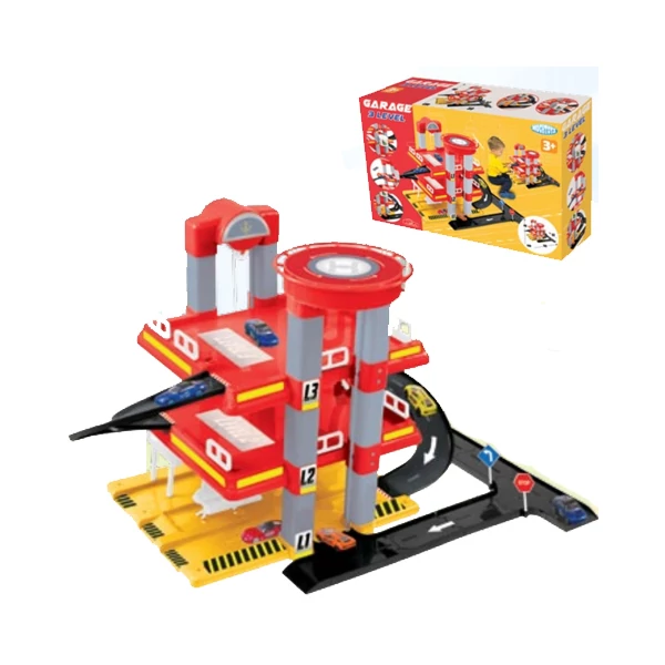 Mochtoys: 3 szintes parkolóház kisautóval 59x57x46cm