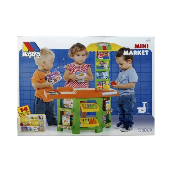 Molto: Mini Market 14db-os játékszett 58x28x77cm