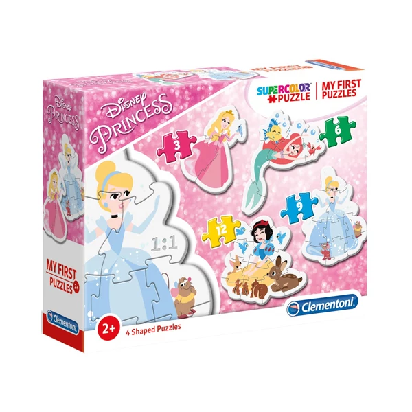 Disney Hercegnők 4 az 1-ben Supercolor formapuzzle - Clementoni