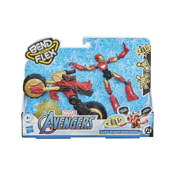Bosszúállók Bend and Flex Rider Vasember figura motorral - Hasbro