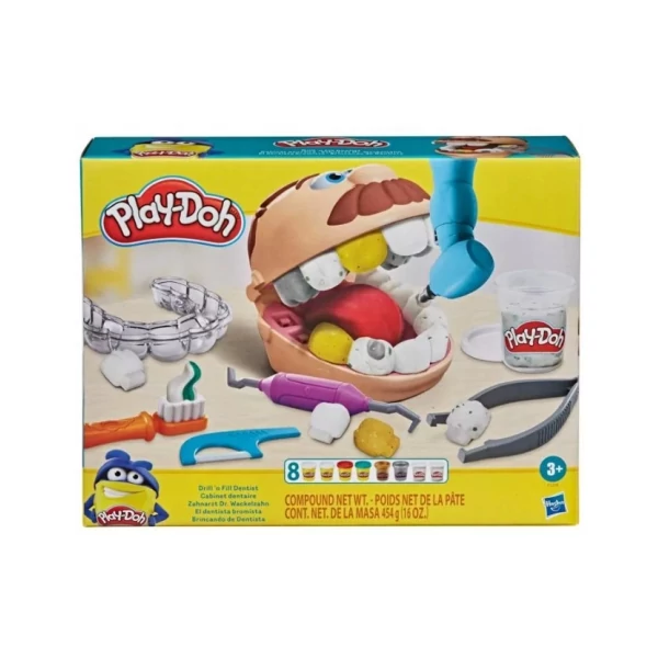 Play-Doh: Dr. Drill N Fill játék fogorvosi gyurmaszett kiegészítőkkel - Hasbro