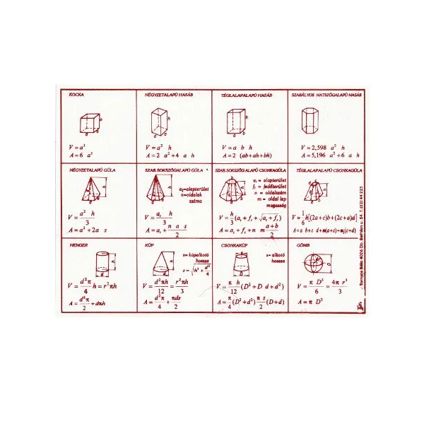 Téridom táblázat A/5-ös méret