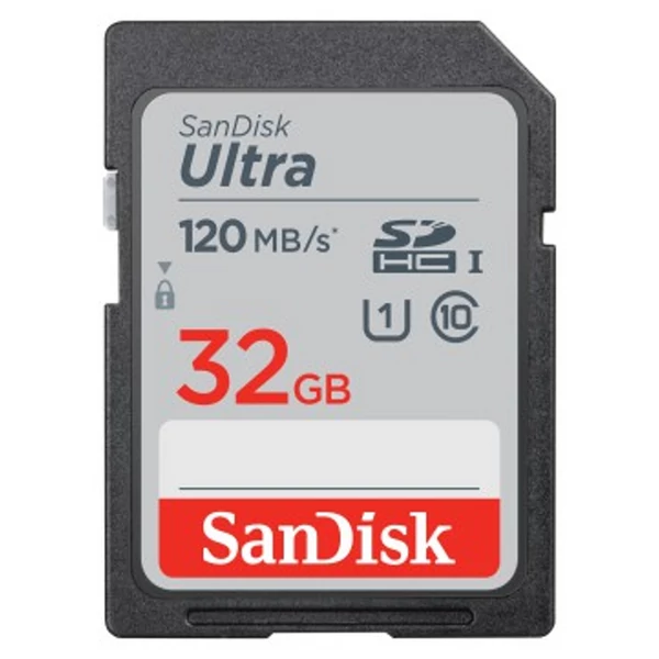 Sandisk SDHC Ultra SD memóriakártya 32GB 120MB/s CL10 UHS-I (186496)