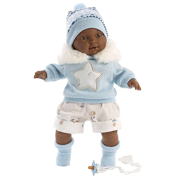 Llorens: Sirham 38cm-es síró baba csillagos ruhában (38617L)