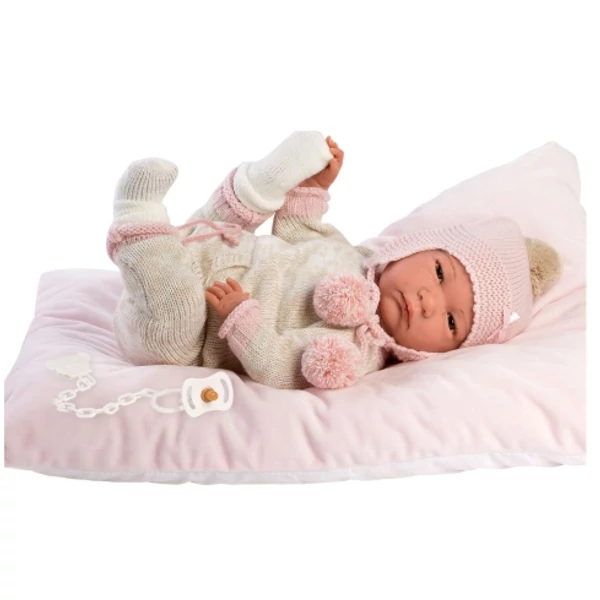 Llorens: Reborn limitált kiadású élethű újszülött baba bojtos ruhával 42cm-es (18011L)