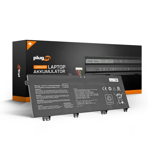 B41N1711 15.2V 4150mAh 63Wh akkumulátor (Rövidebb kábelhossz)