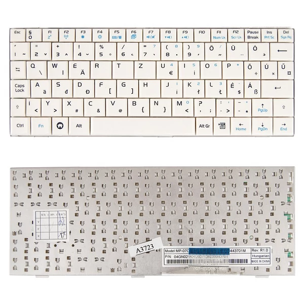 04GN011KHU20 magyar fehér laptop billentyűzet