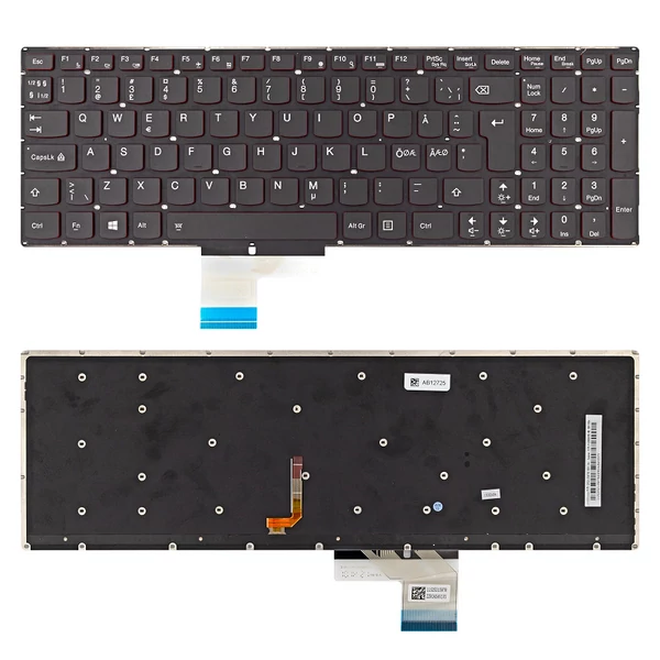 25215978 gyári új nordic (norvég) háttérvilágításos fekete laptop billentyűzet