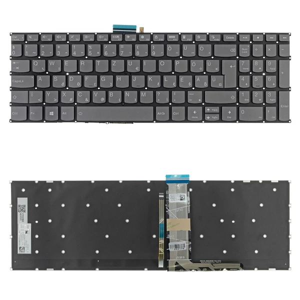 5CB1B69077 gyári új magyar szürke háttérvilágított laptop billentyűzet, keret nélkül