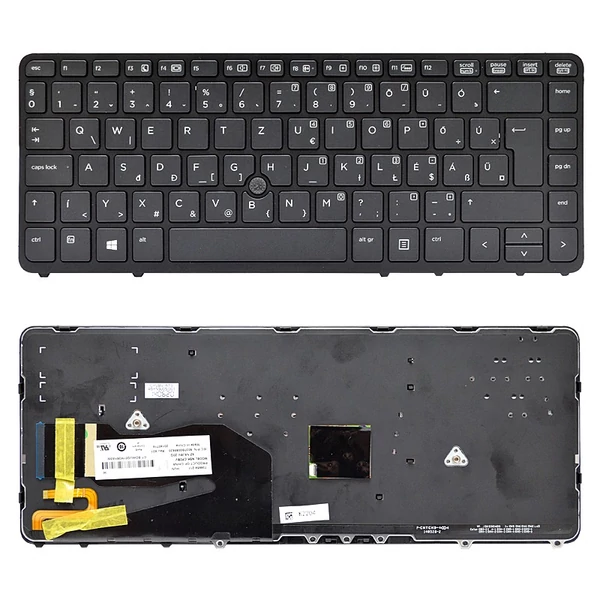 736654-211 gyári új magyar, fekete háttérvilágított laptop billentyűzet