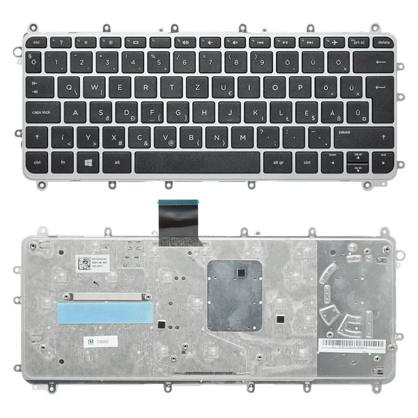 785454-211 gyári új, fekete magyar laptop billentyűzet + ezüst keret