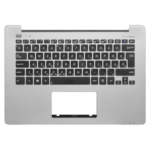 90NB02Y1-R31HU0 gyári új, magyar, fekete laptop billentyűzet + ezüst felső fedél