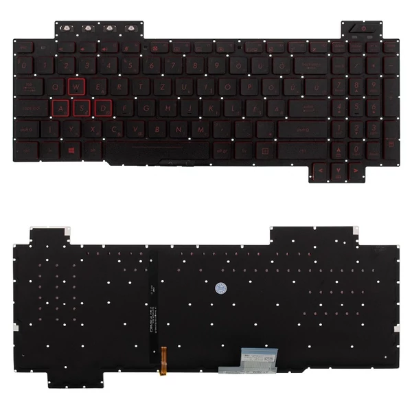 90NR00J1-R31HU1 fekete - piros magyar háttérvilágított laptop billentyűzet, keret nélkül