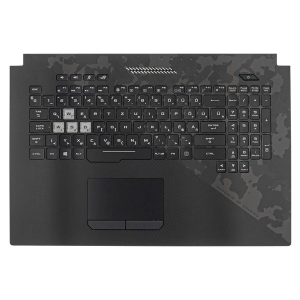 90NR00M1-R31HU0 gyári új magyar fekete RGB (Multi-color) háttérvilágításos laptop billentyűzet + fekete felső fedél