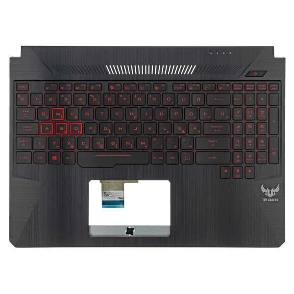 90NR00S3-R32HU0 gyári új magyar piros háttérvilágításos laptop billentyűzet + fekete felső fedél