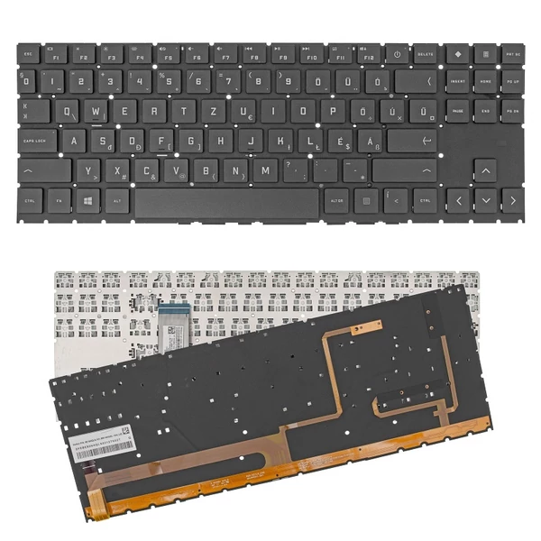 M00666-211 gyári új magyar fekete RGB (Multi-color) háttérvilágításos laptop billentyűzet, keret nélkül