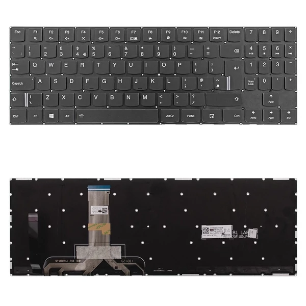 PK1312M7B26 gyári új fekete angol (UK) RGB háttérvilágított laptop billentyűzet, keret nélkül