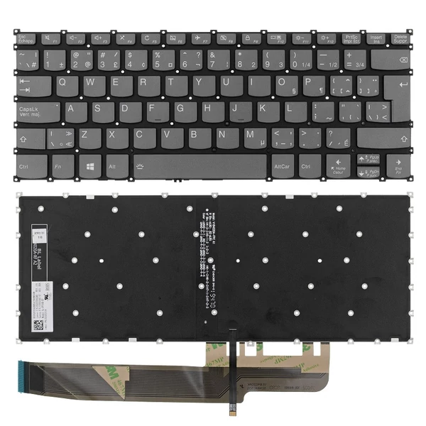 SN20T09289 gyári új, francia-kanadai szürke háttérvilágításos laptop billentyűzet, keret nélkül