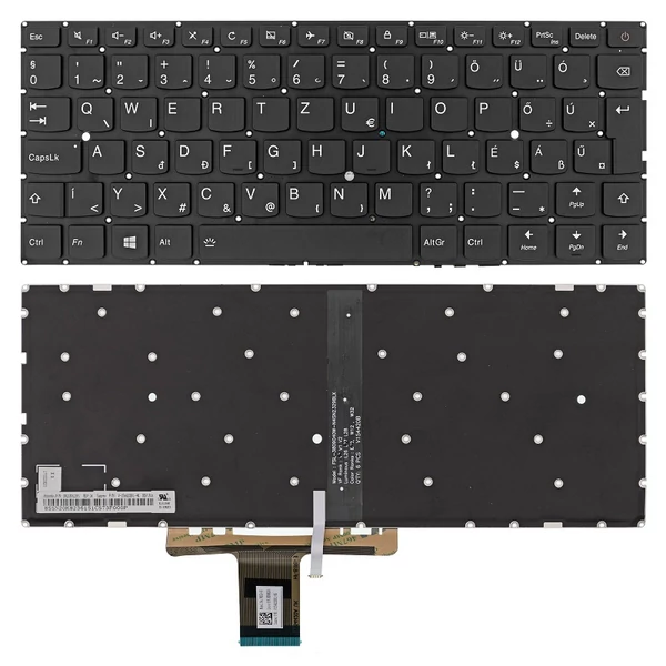 V154420BK1 gyári új, magyar háttérvilágításos fekete laptop billentyűzet, keret nélkül