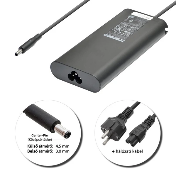 Dell 19.5V 6.67A (130W) 4.5x3.0mm gyári töltő