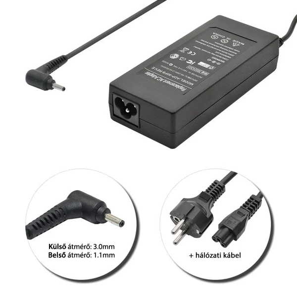 Samsung 19V 3.16A (60W) 3.0x1.1mm töltő