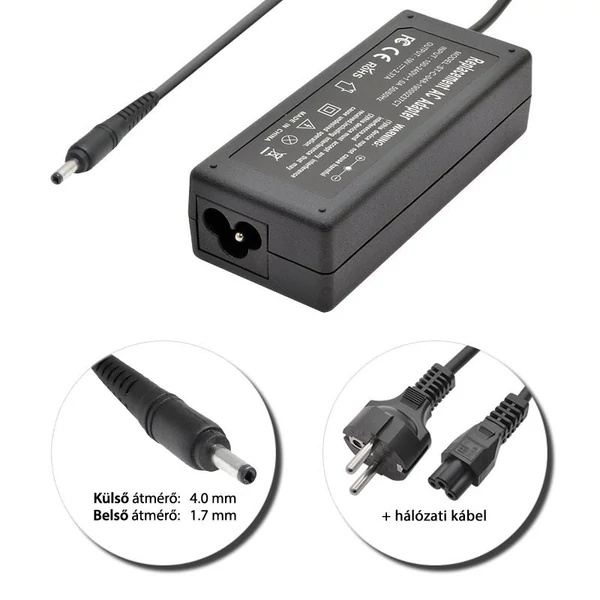 Toshiba 19V 2.37A (45W) 4.0x1.7mm töltő