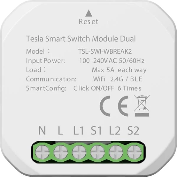 Tesla okos dupla kapcsoló egység (smart switch module dual)