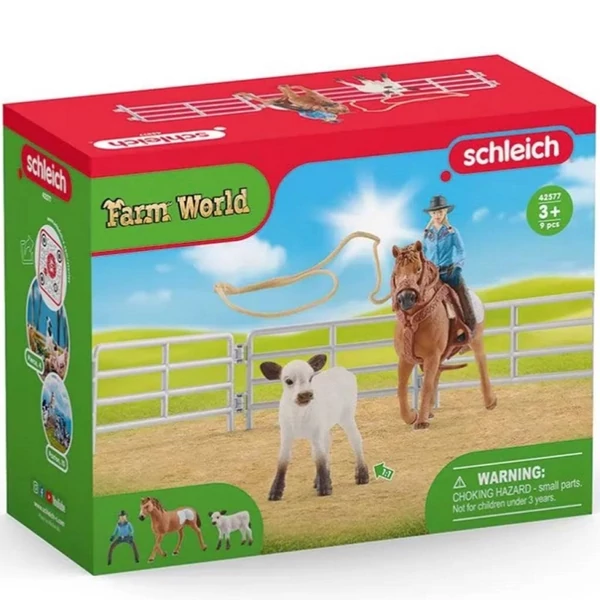 Schleich: Farm World - Lasszóverseny cowgirllel játékszett (42577)