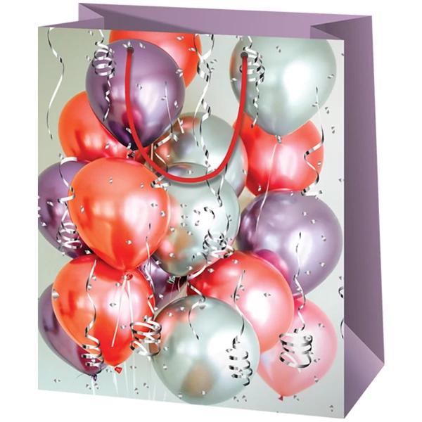 Színes lufik közepes méretű ajándéktáska 18x10x23cm