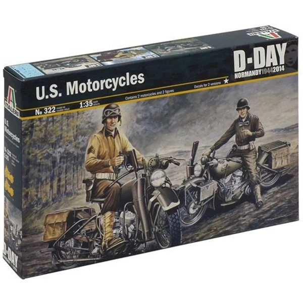 Italeri 1/35 U.S. Motorcycles 2db katonai motorkerékpár makett