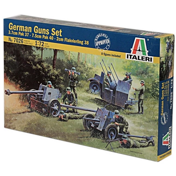 Italeri 1/72 German Guns Set tüzérségi fegyverek makett