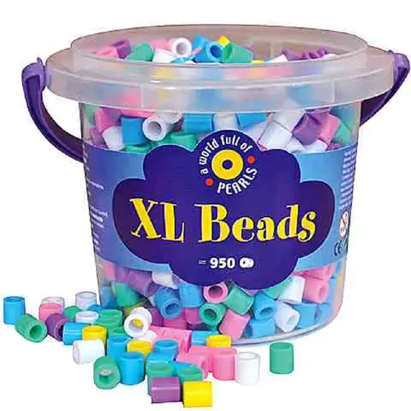 XL gyöngy vödörben pasztell színekkel 900db