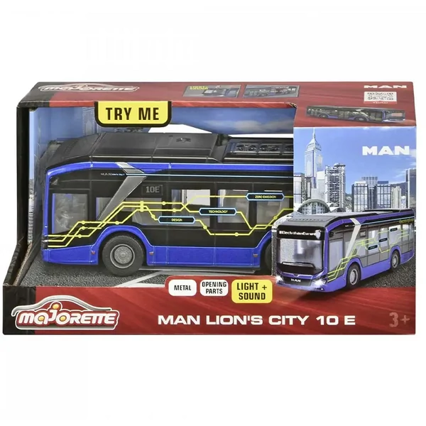 Majorette: MAN Lion's City 10E busz fénnyel és hanggal - Simba Toys
