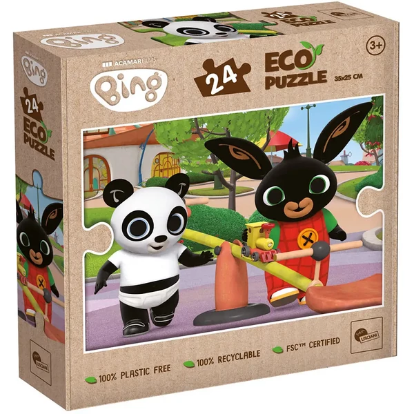 Bing és Pandó a játszótéren 24db-os Eco mini puzzle 35x25cm - Lisciani
