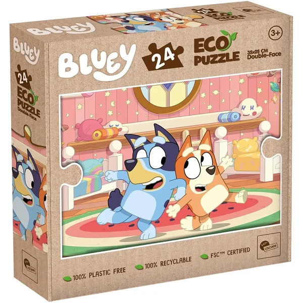 Bluey 2 az 1-ben 24db-os Eco mini puzzle és színező 35x25cm - Lisciani
