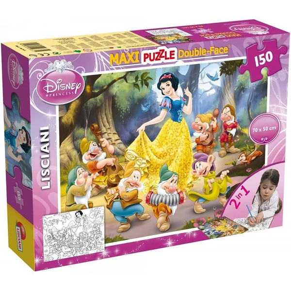 Disney Hófehérke 2 az 1-ben maxi 150db-os puzzle és színező 70x50cm - Lisciani