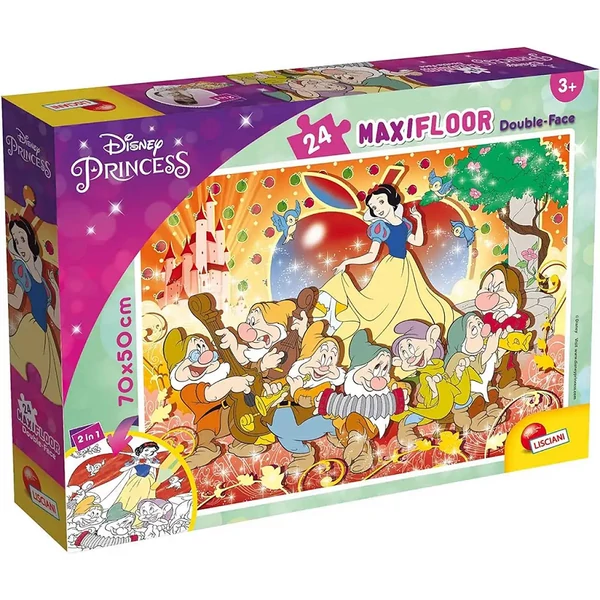 Disney Hófehérke 2 az 1-ben maxi 24db-os puzzle és színező 70x50cm - Lisciani