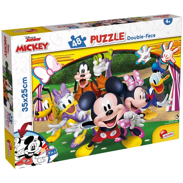 Mickey egér 2 az 1-ben 48db-os puzzle és színező 35x25cm - Lisciani