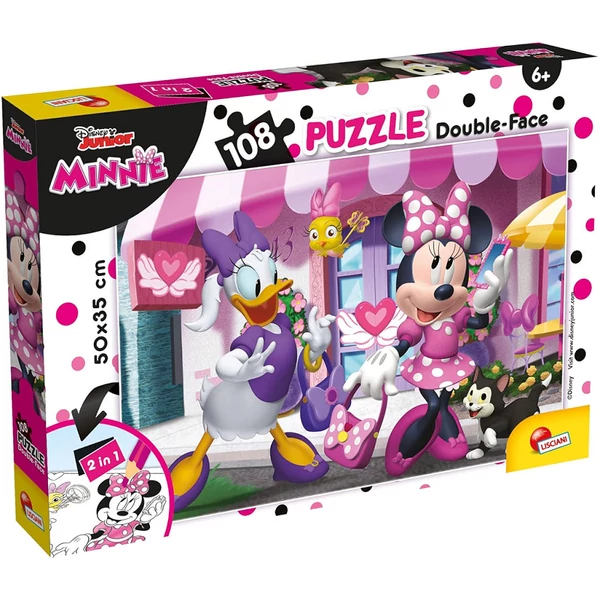 Minnie egér 2 az 1-ben 108db-os puzzle és színező 50x35cm - Lisciani