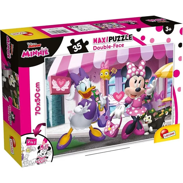 Minnie egér 2 az 1-ben 35db-os maxi puzzle és színező 70x50cm - Lisciani